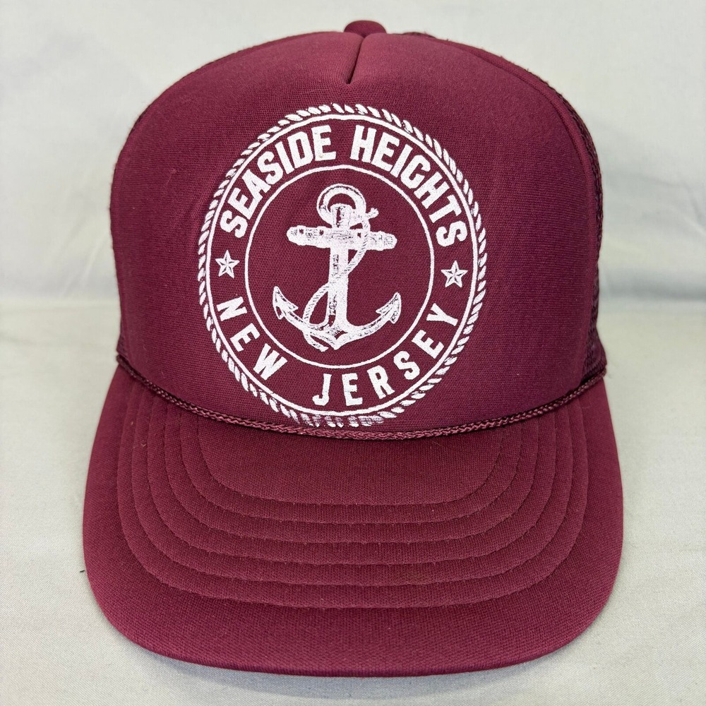 Cobra Trucker Hat Seaside Heights NJ Unisex OS Maroon Anchor Snapback